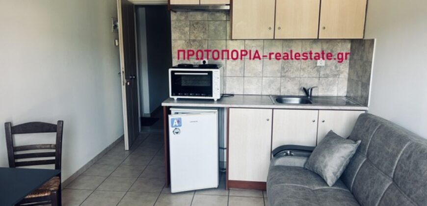 Λαμία – Παγκράτι ενοικιάζεται πλήρως επιπλωμένο στούντιο 1ου ορόφου, επιφάνειας 20 τ.μ., κατασκευής 2008, σε εξαιρετική τοποθεσία με ανοιχτωσιά και όμορφη θέα, καθώς βλέπει σε πάρκο.